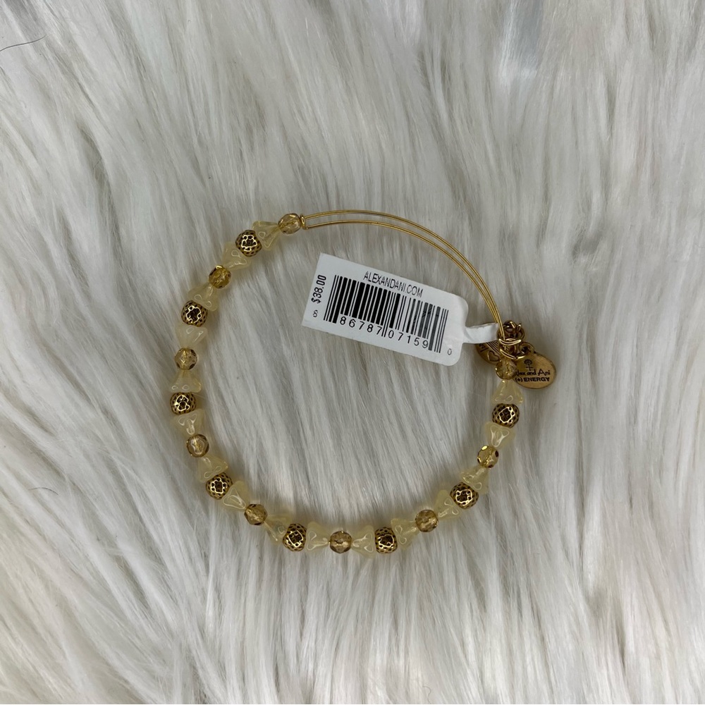 Alex and Ani Rafaelian Gold Mosaic Sunbeam Beaded Bangle Bracelet - Picture 2 of 4